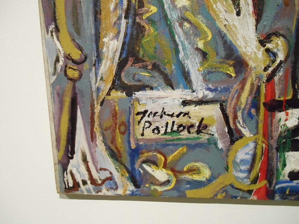 Jackson pollocks signature with art
