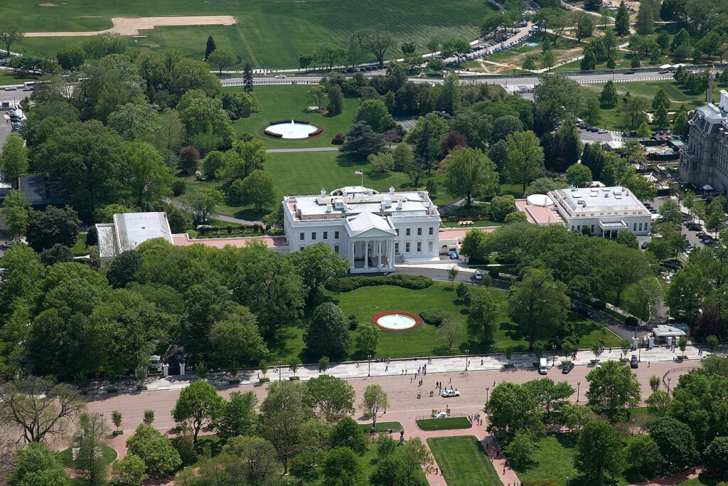 white house aerial view