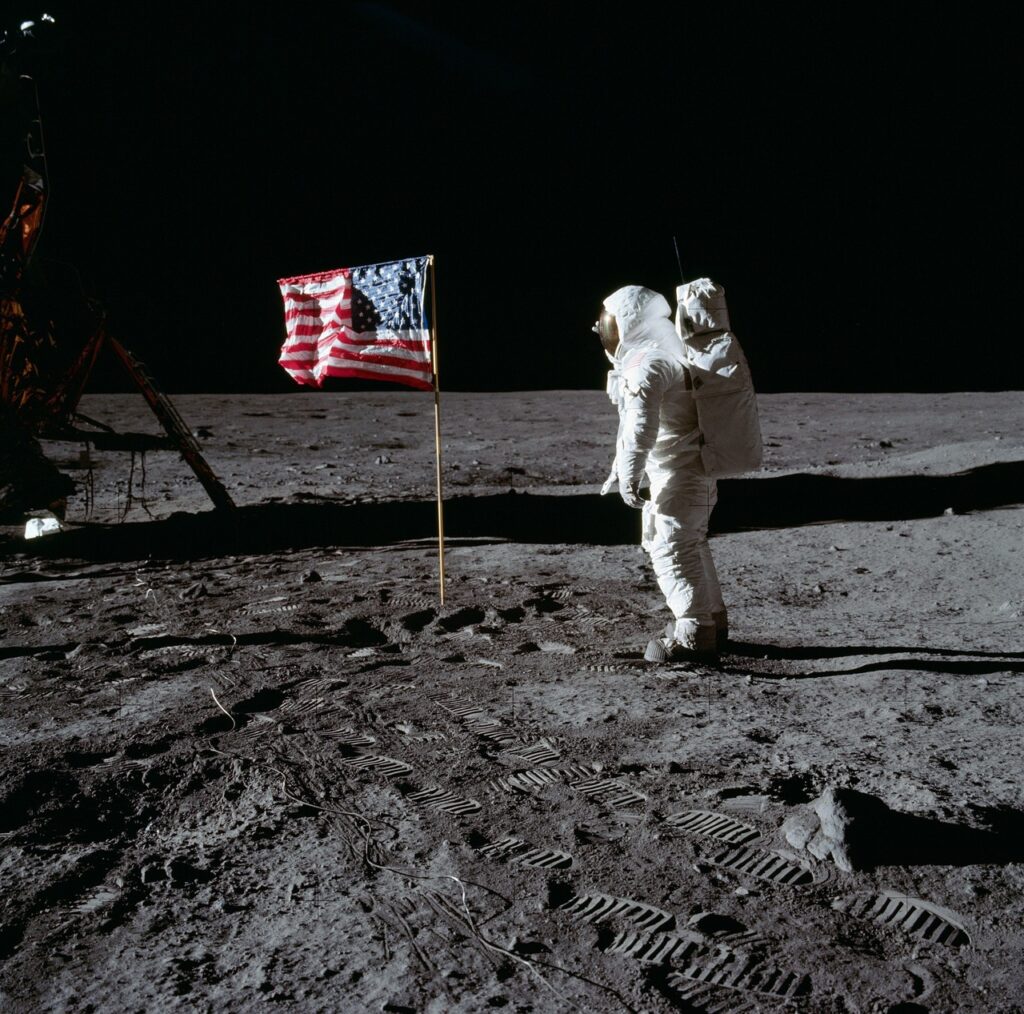 US Flag on the moon