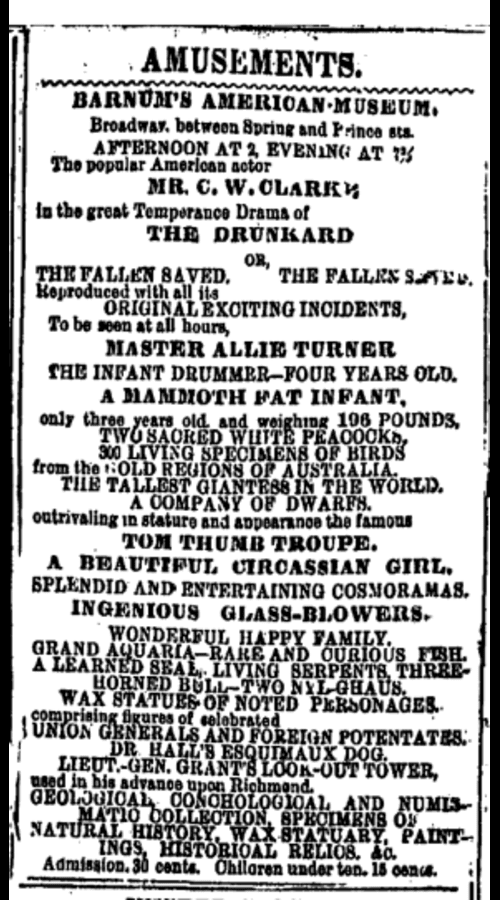 barnum's newspaper ad