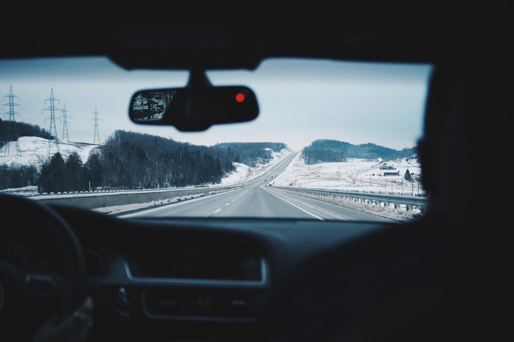car backseat view