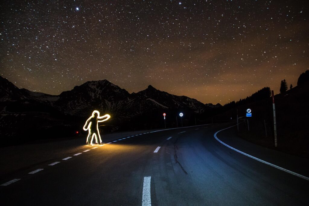 Hitchhiking at night