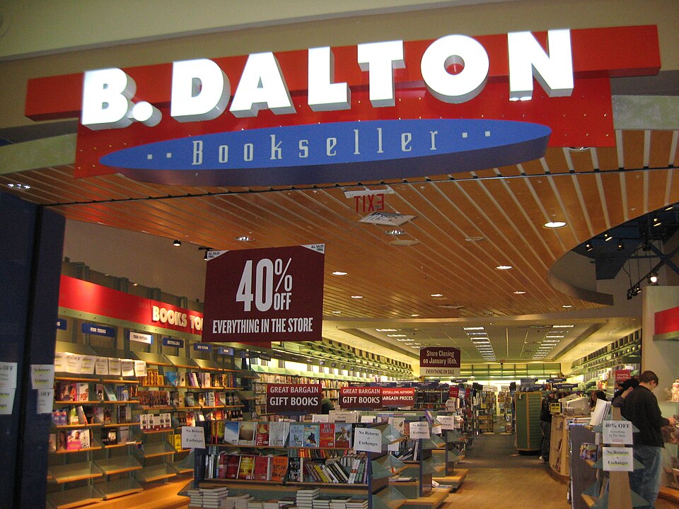 B Dalton bookstore 1980s mall interior