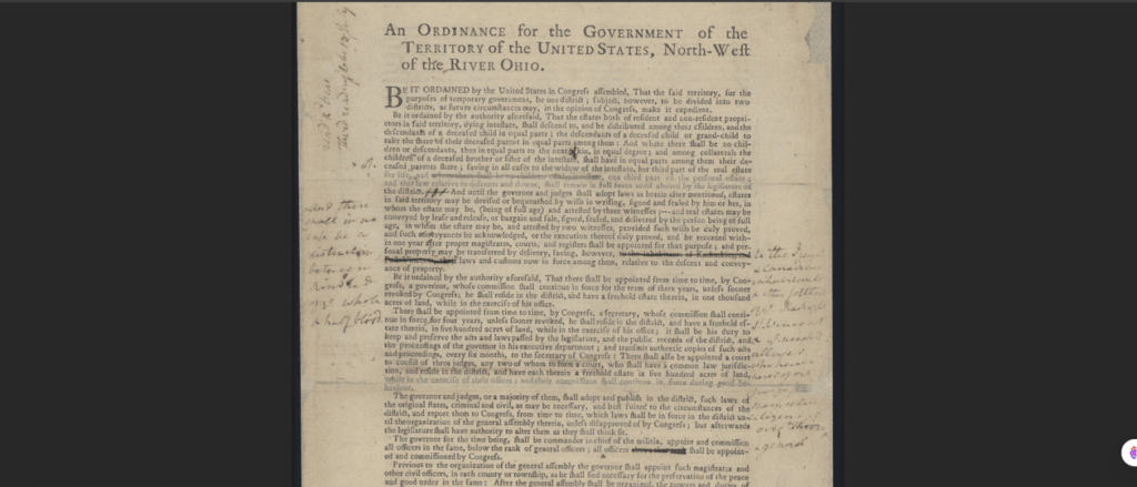 The Northwest Ordinance (1787)