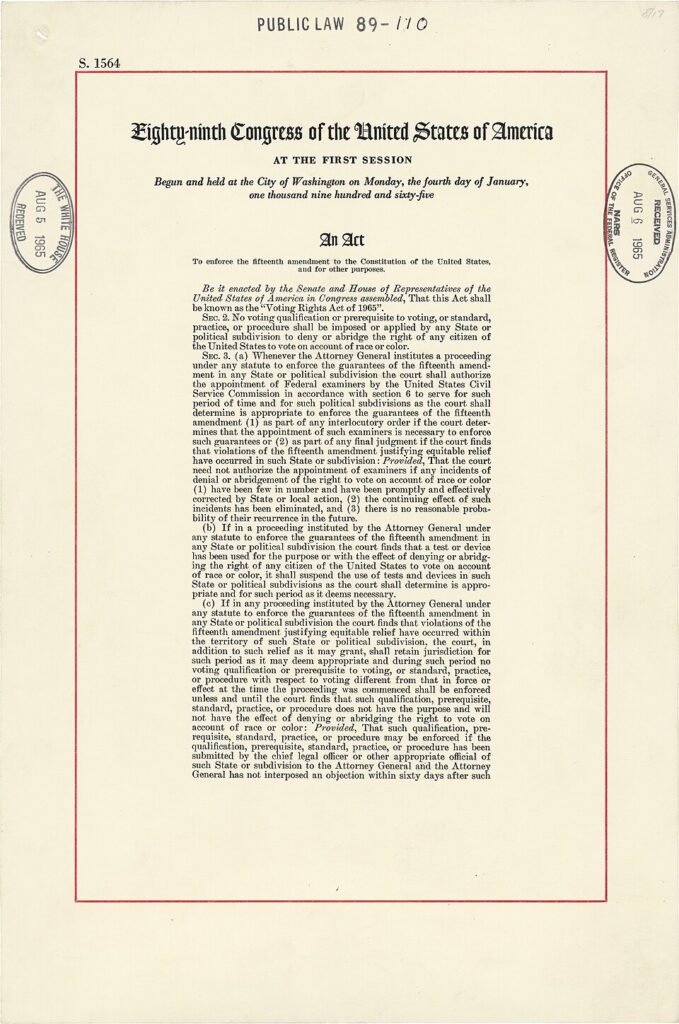 Voting Rights Act of 1965: Ending Discrimination