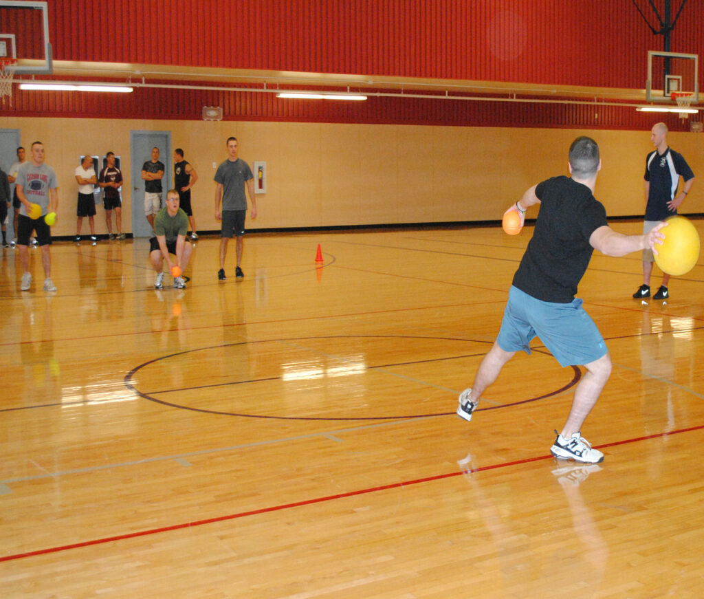 Dodgeball in gym class