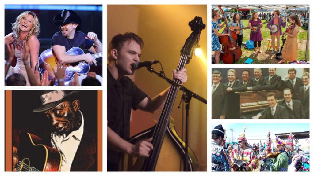 American Folk Music Origin Collage