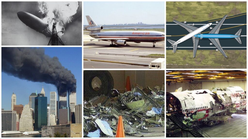 Tragic Airplane Crashes Collage