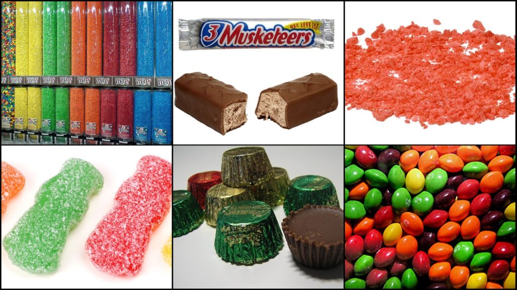 Candies by decade