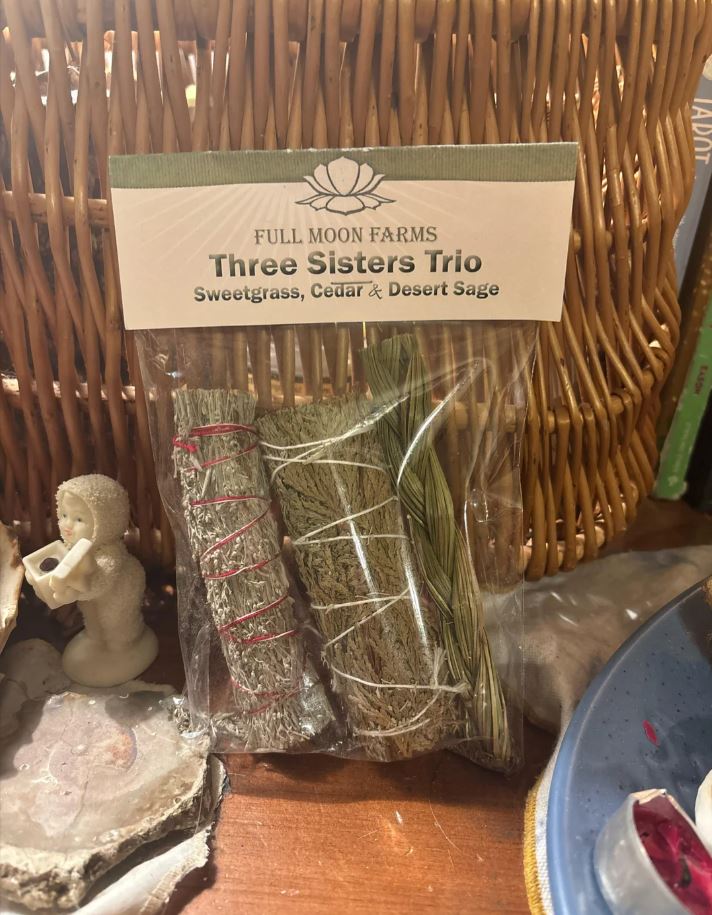 Medicinal Practices and Healing - Bundles of sage, cedar, and sweetgrass