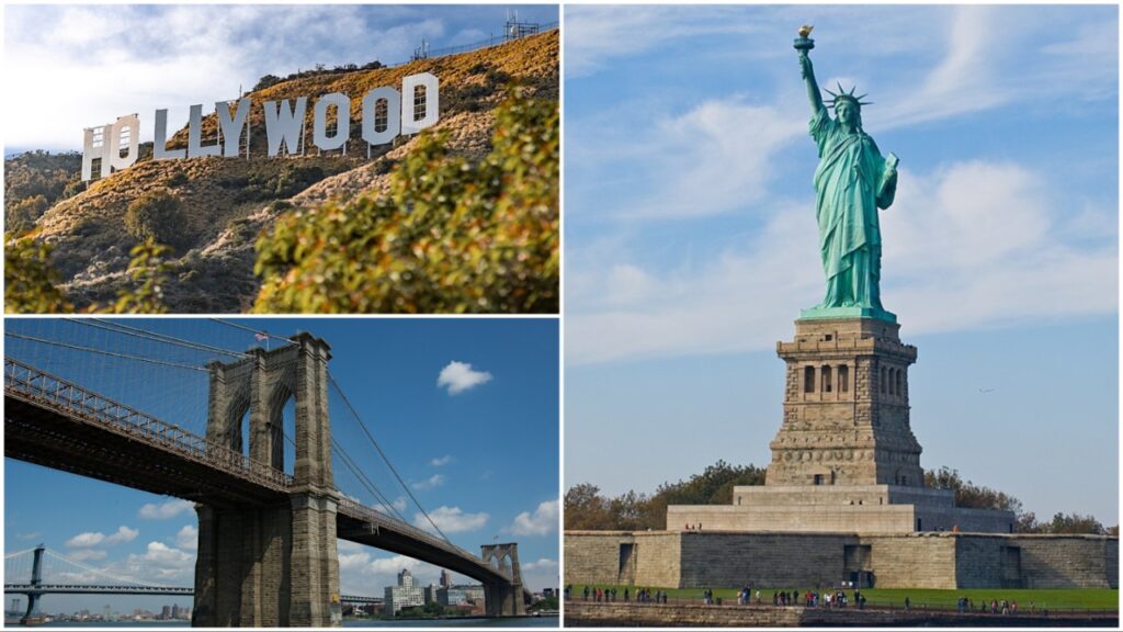 Iconic American Landmarks Collage