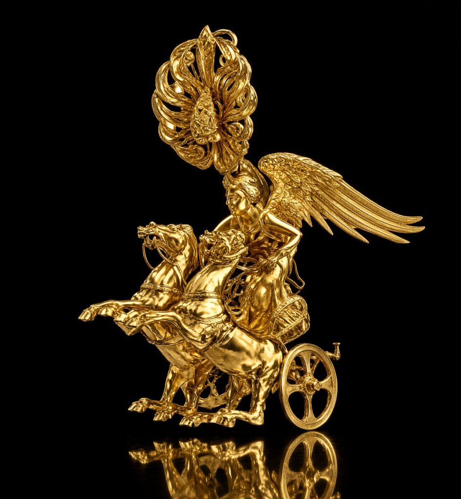 Gold earring of the goddess Nike